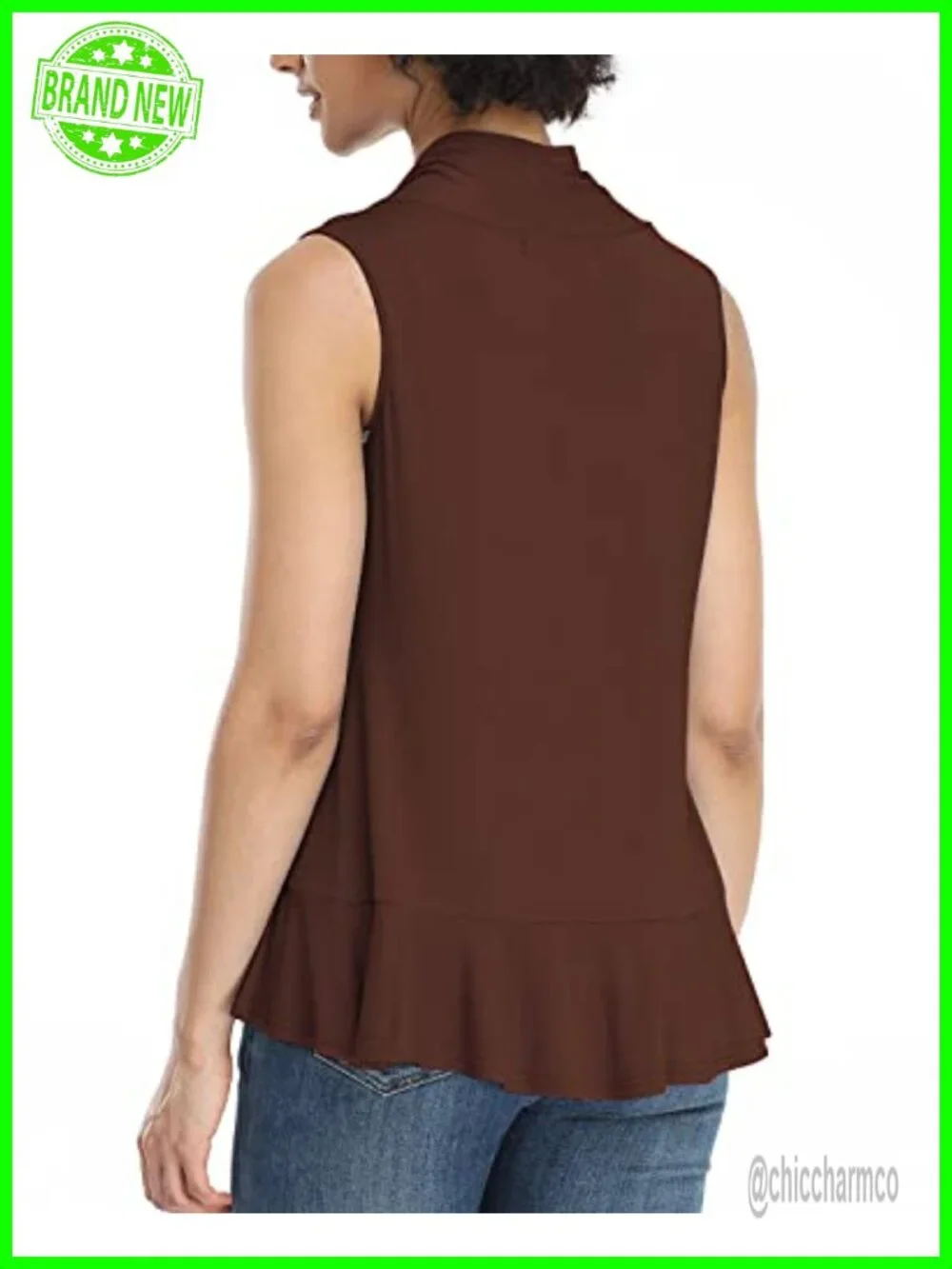 Sleeveless Cardigan Open Front Vest with Shawl Collar